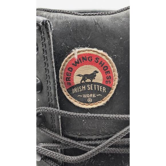 Red Wing Irish Setter Steel Toe Work Boots Mens 12 D 8” Black EH Waterproof main image 14